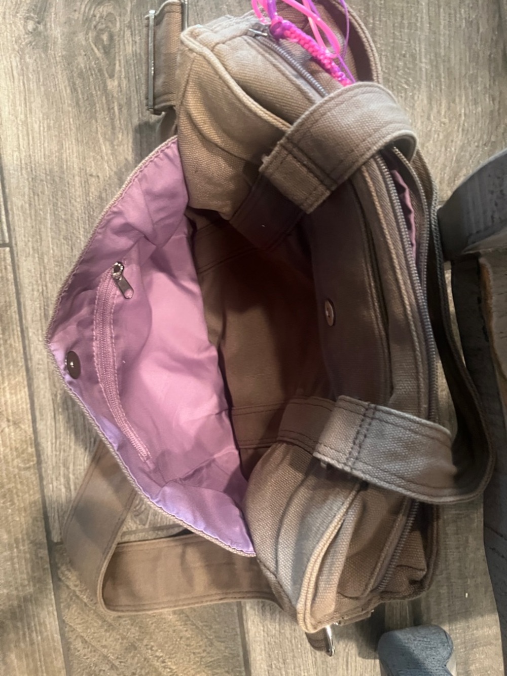 Vintage Think Geek Handbag Holding Brown Canvas Tote w/Adjustable Shoulder Strap - Picture 5 of 6